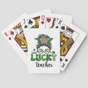 One Lucky Teacher - St. Patrick's Day Poker Cards