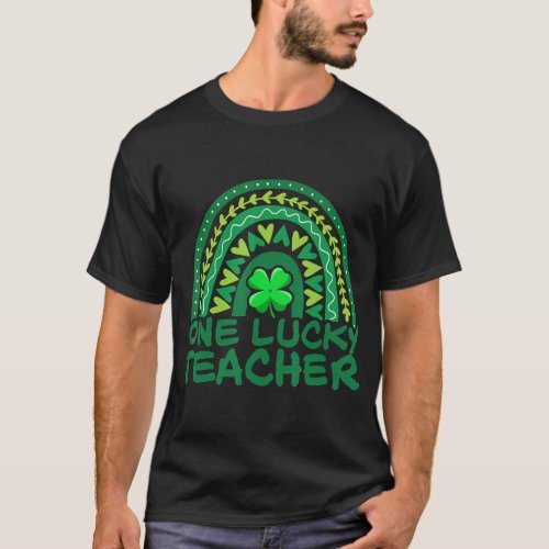 One Lucky Teacher St Patricks Day Shamrock Irelan T_Shirt