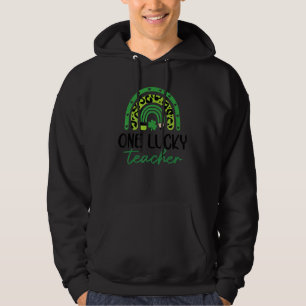 One Lucky Teacher St Patricks Day Shamrock Teacher Hoodie