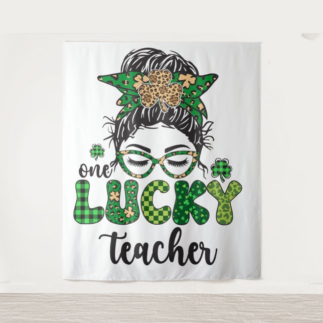 One Lucky Teacher - St. Patrick's Day  Tapestry (Front)