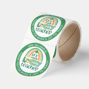 One Lucky Teacher St Patrick's Day Thank You Classic Round Sticker