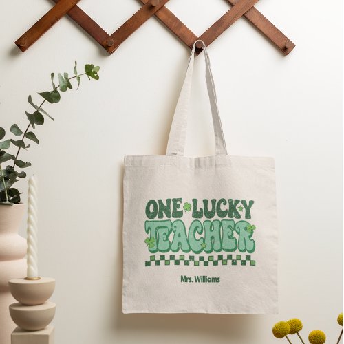 One Lucky Teacher St Patricks Day Tote Bag