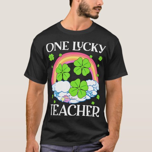 One Lucky Teacher St Patricks Day Women Rainbow Sh T_Shirt