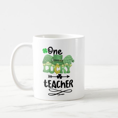 One Lucky teacher with gnomes  Coffee Mug