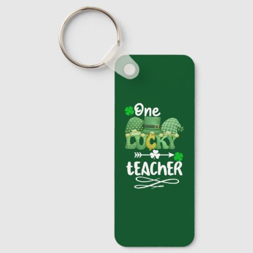 One Lucky teacher with gnomes Keychain