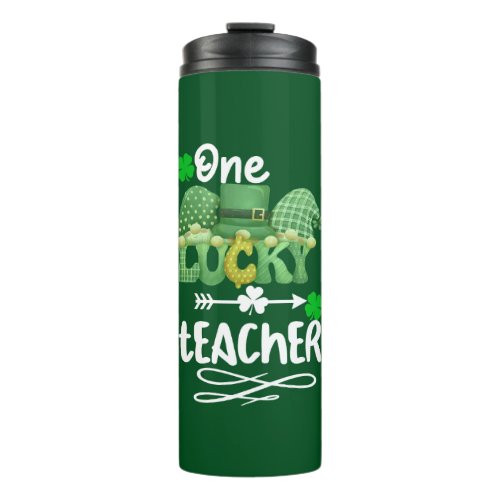 One Lucky teacher with gnomes Thermal Tumbler