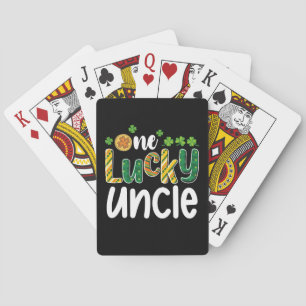 One Lucky Uncle Matching Family St Patrick's Day Poker Cards