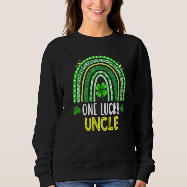 One Lucky Uncle Rainbow Saint Paddy Irish St Patri Sweatshirt (Front)