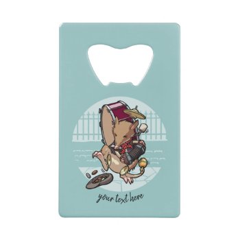 One Man Band Busker Cartoon Bandicoot Credit Card Bottle Opener by NoodleWings at Zazzle