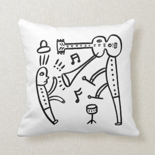 One Man Band Throw Pillow