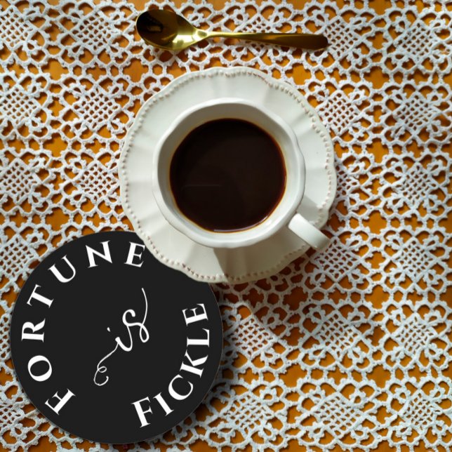 One man no man encouragement black white  round paper coaster (Creator Uploaded)