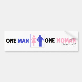 One Man One Woman Bumper Sticker