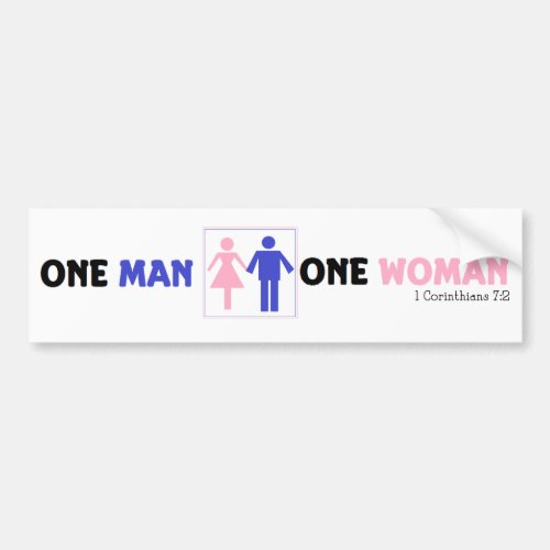 One Man One Woman Bumper Sticker