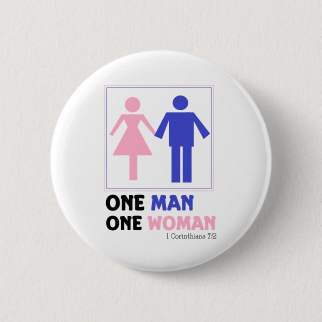 One Man One Woman Button (Front)