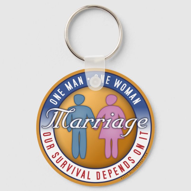 One Man... One Woman Keychain (Front)