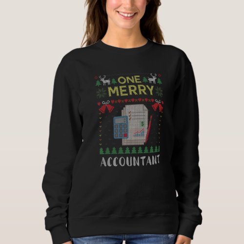 One Merry Accountant Bookkeeper Ugly Christmas Swe Sweatshirt