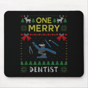 One Merry Dentist Dental Doctor Ugly Christmas Swe Mouse Pad