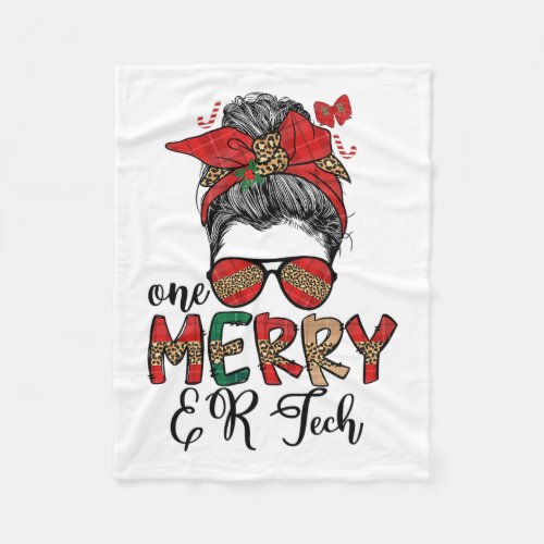 One Merry Er Tech Christmas Emergency Room Tech Xm Fleece Blanket