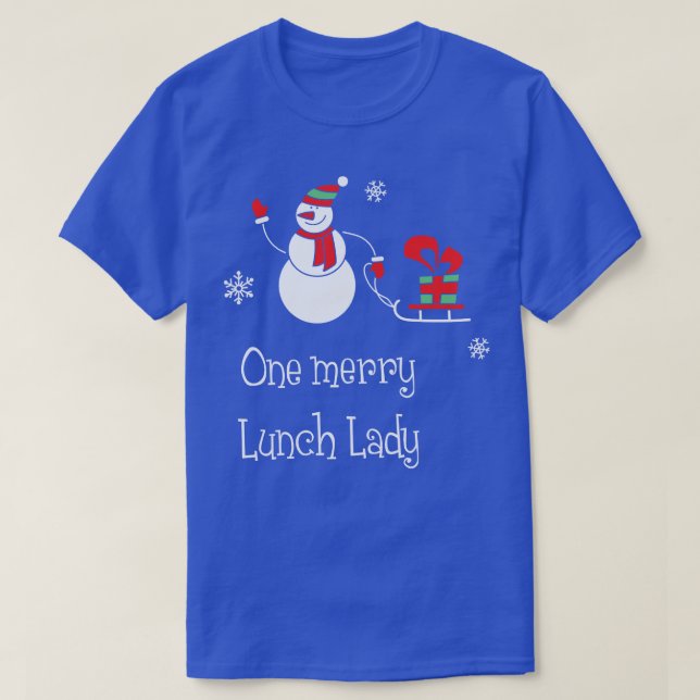 One merry lunch lady  Funny Santa Christmas Tshirt (Design Front)