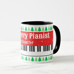 One Merry Pianist Christmas Tree Holidays Mug