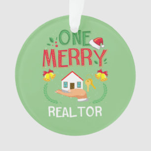 One Merry Realtor Real Estate Ugly Christmas Ornament