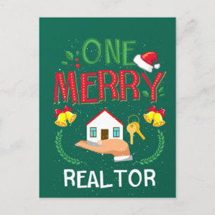 One Merry Realtor Real Estate Ugly Christmas Postcard