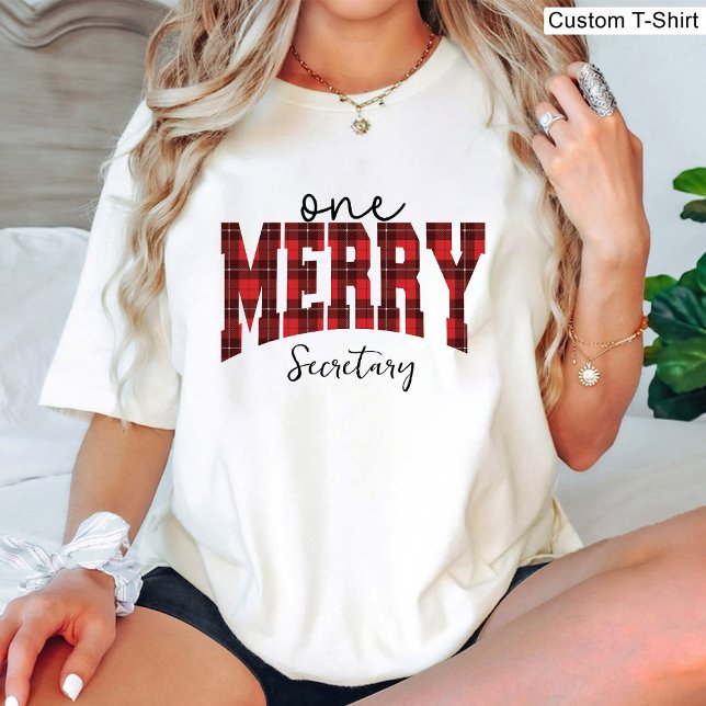 One Merry Secretary Christmas Name White T-Shirt (One Merry Secretary Christmas Name White T-Shirt)