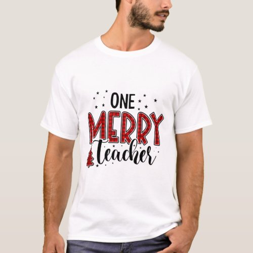 One Merry Teacher Christmas Sublimation T_Shirt