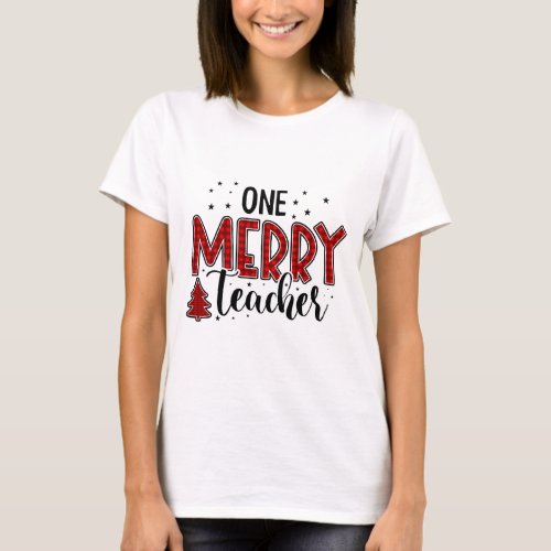 One Merry Teacher Christmas Sublimation T_Shirt