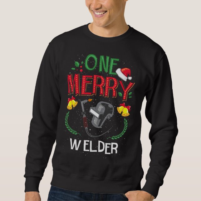 One Merry Welder Welding Ugly Christmas Sweater (Front)