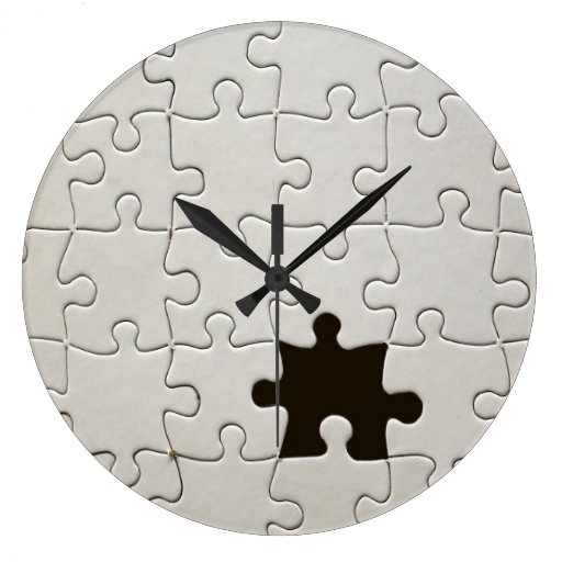 One Missing Puzzle Piece Clock | Zazzle