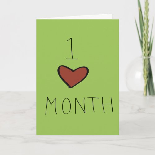 One Month Anniversary Card