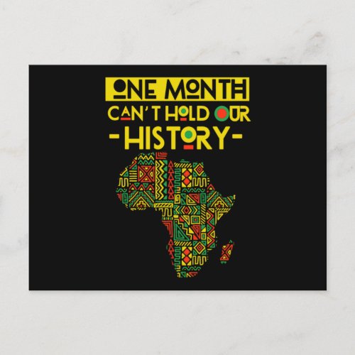 One Month Cant Hold Our History Black History Mont Announcement Postcard