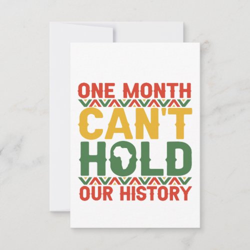 One Month Cant Hold Our History Black Pride Gift  Thank You Card