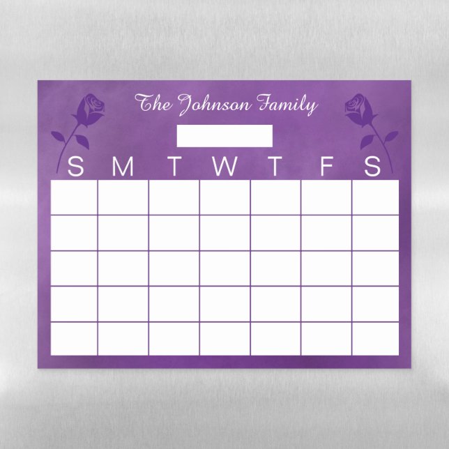 One Month Magnetic Dry Erase Calendar Sheet (Horizontal)