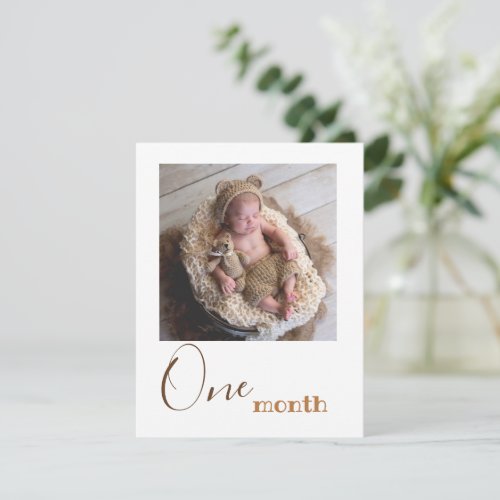 One Month Photo First Birthday Banner Card