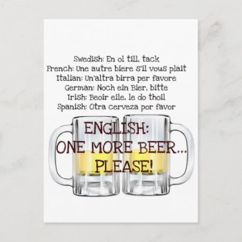 One More Beer  Please Fun Beer Print Postcard by CreativeContribution at Zazzle