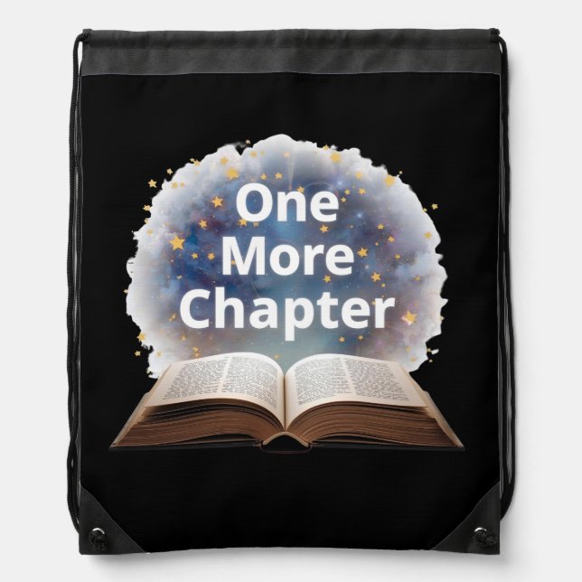 One More Chapter Book Lovers Reading Magic Drawstring Bag (Front)