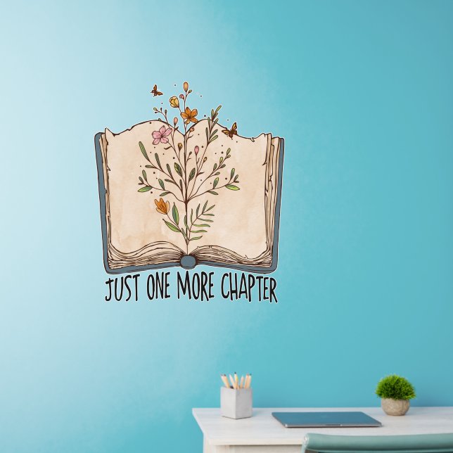 One more chapter book wild flowers butterfly  wall decal  (Home Office)
