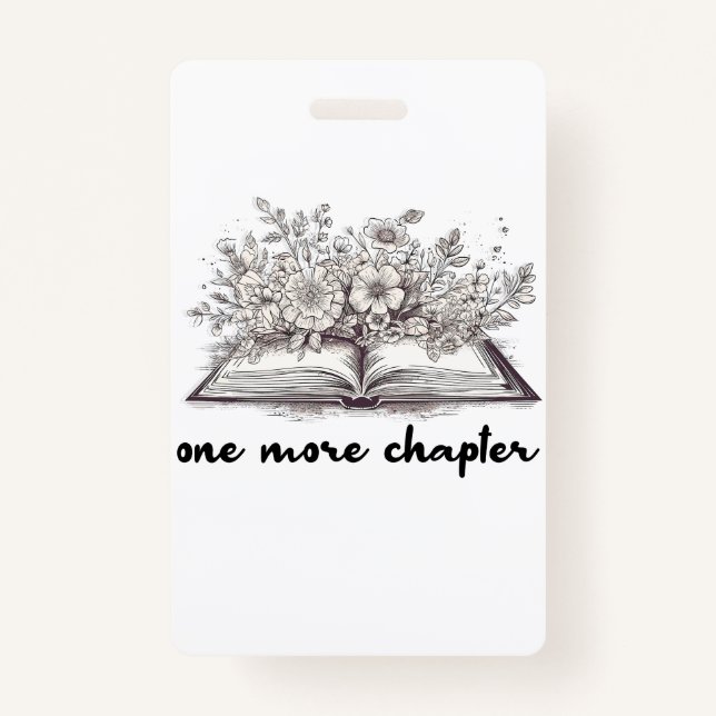 One More Chapter Book With Flowers  Badge (Front)