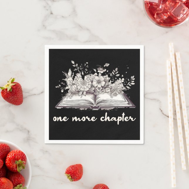 One More Chapter Book With Flowers  Napkins (Insitu)