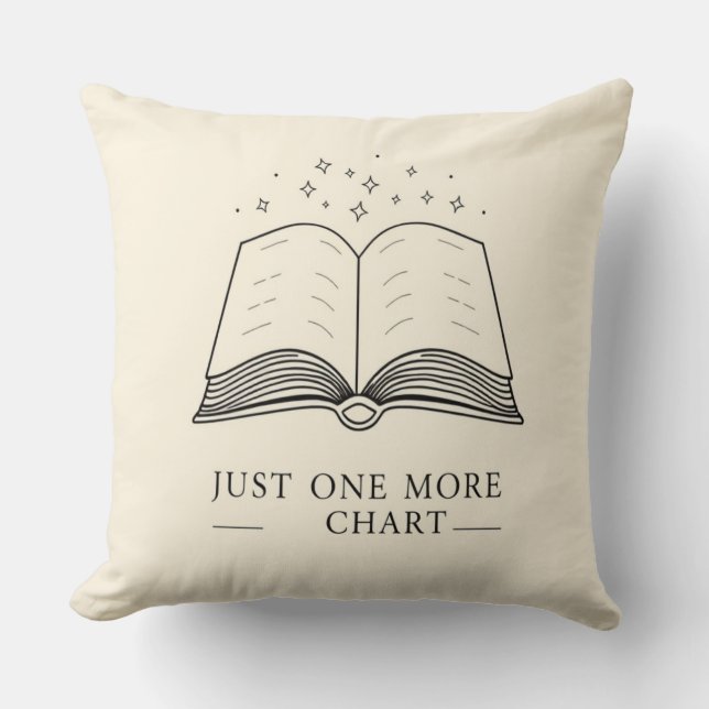 One More Chapter - Cozy Book Lover Throw Pillow (Front)