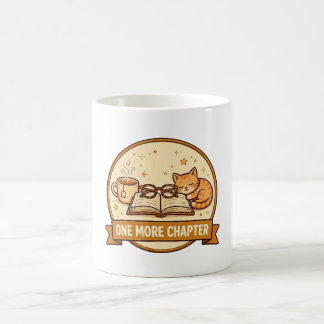 One More Chapter — Cozy Book, Tea & Sleeping Cat f Coffee Mug