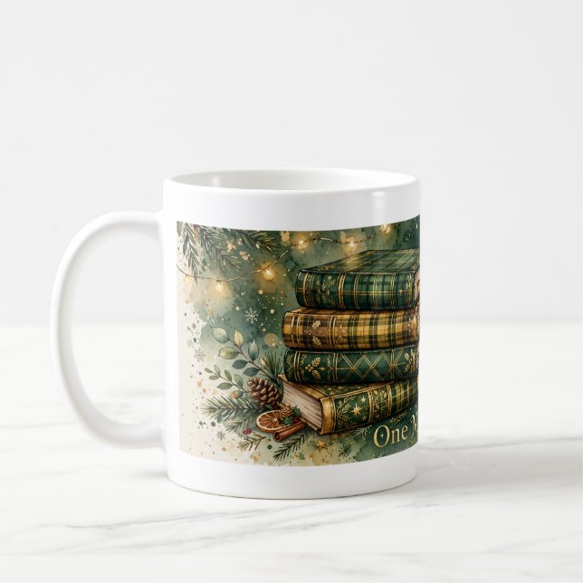 One More Chapter — Cozy Christmas Reader Mug (Left)