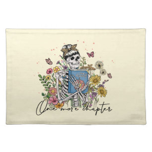 One More Chapter Floral Skeleton Cloth Placemat