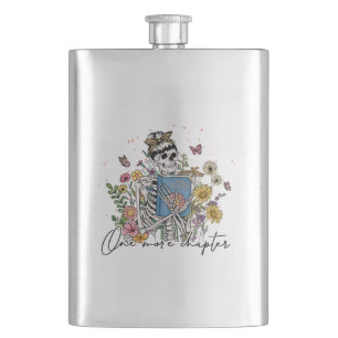 One More Chapter Floral Skeleton Flask