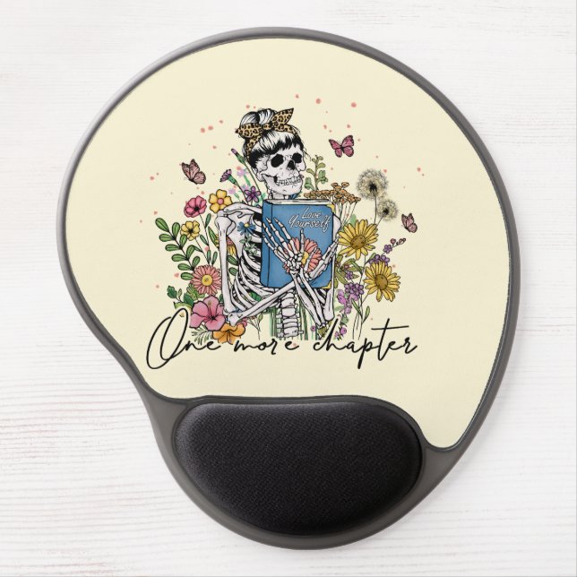 One More Chapter Floral Skeleton Gel Mouse Pad (Front)