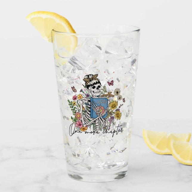 One More Chapter Floral Skeleton Glass (Front Ice)