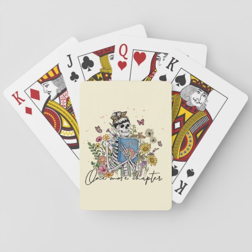 One More Chapter Floral Skeleton Playing Cards