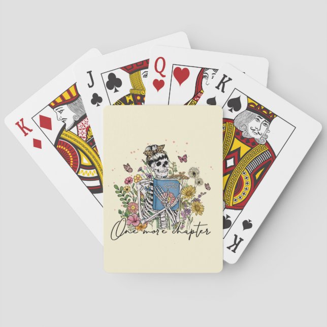 One More Chapter Floral Skeleton Poker Cards (Back)